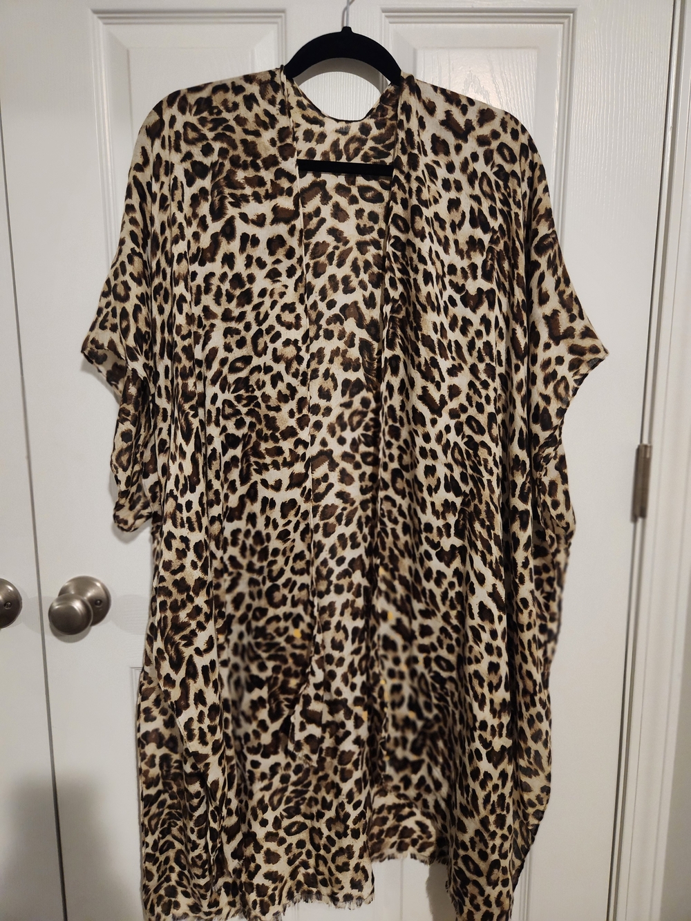 Do everything in love Leopard Print Open-Front Cape - Brown & Black